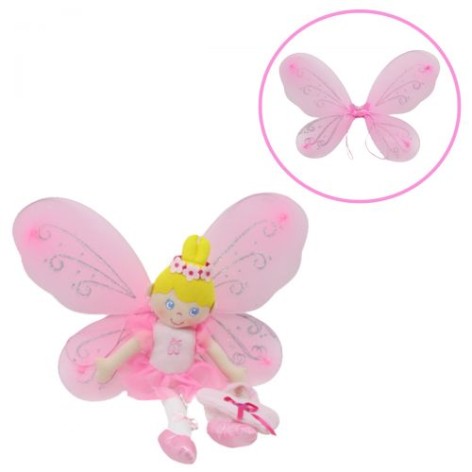 Мягкая кукла с маскарадными крыльями 