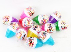 УЦЕНКА 30% Лизун желейный, баночка с крышкой (животное), пенопластовые шарики, глиттер, 6цветов, 24шт в кор. 35-4,5-22см /20