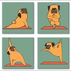 Картина по номерам Поліптих "Yoga-dog"(4шт.)18*18см