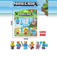 Фігурки Minecraft 6 героїв на листі