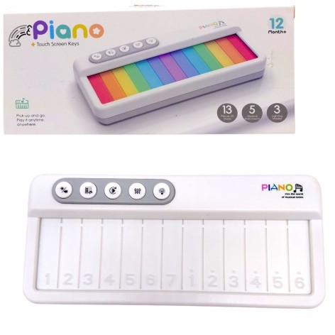 Піаніно (сенсорні клавіші, підсвічування, кілька режимів, музичні інструменти, 13 клавіш, мелодії, режим навчання, регуляція гучності)