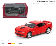 Іграшкова модель легкова Chevrolet Camaro (2014) 5'' KT5383W металева, інерційна, відчиняються двері, 4 кольори, коробка