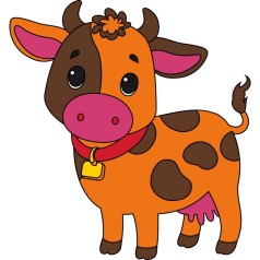 Дитяча розмальовка. Розпис по полотну "Весела корівка" (25х30 см)