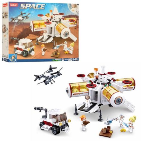 Конструктор SLUBAN космічна станція-база, фігурки, 642дет, в кор-ці, 47,5-38-8см /8/