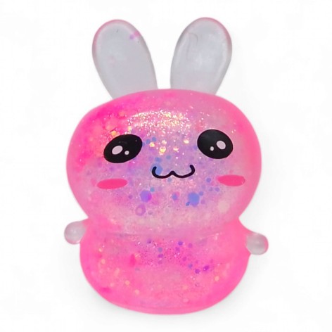 Іграшка Антистрес жуйка тягучка зайка 6 см (рожевий)
