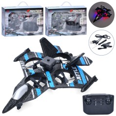 Р/К літак 2,4G, акум, 25см, пінопласт, світло, USBзарядне, 3 кольори, в кор-ці, 36-25-8,5см 