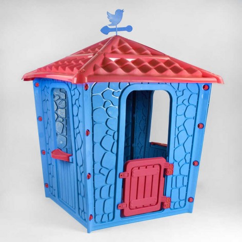 Игровой домик Pilsan Stone голубой красным, 1,5 м*1,15 м, в коробке