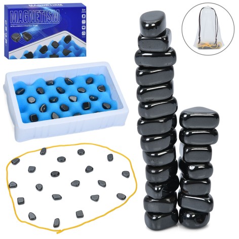 Настольная игра магнитная игра, магнитные камни, игровое поле, в кор-це, 25,5-16-5,5см /36/