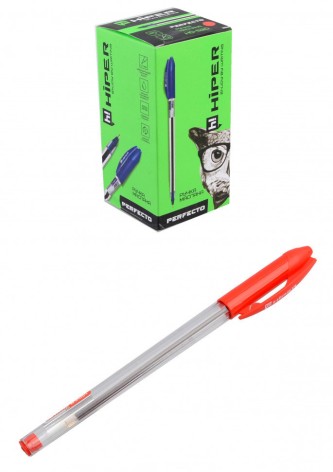 Ручка масляная Hiper Perfecto HO-520 0.7мм 50 шт. красная