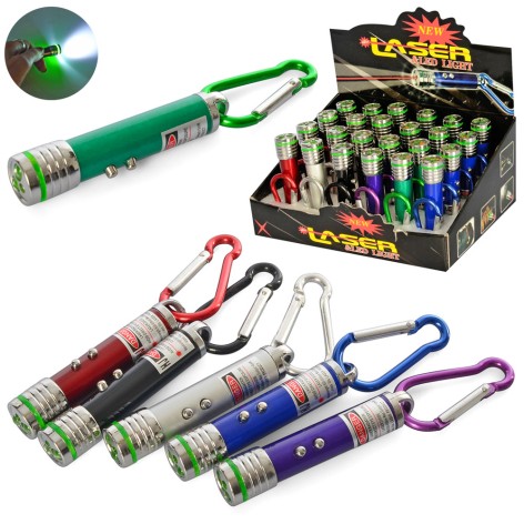 Ліхтарик 7см,брелок,лазер,світло, бат(таб.), (мікс кольорів) /10/240/24шт в кор. 16,5-7-12см