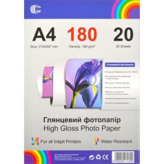 Фотопапір А4 "С" пл.180г/м2 20 аркушів, глянцевий 494