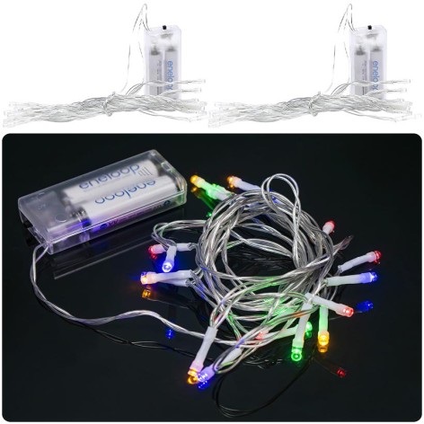 Гірлянда LED на 2-х батареях 20 лампочок 3 метри мультиколір RJ-05
