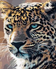 Набір для розпису по номерах Гордий леопард Strateg розміром 40х50 см (HH023)