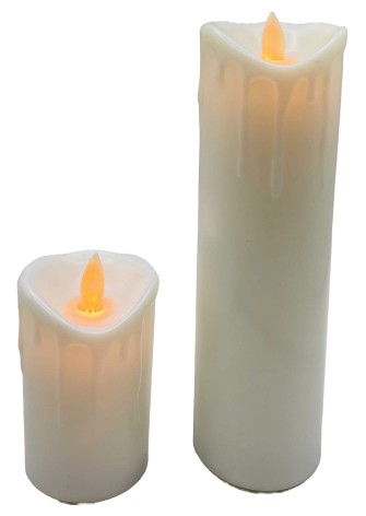 Свічка світлодіодна воскова LED з підтіканнями 6*20см з імітацією живого пламені (1*120)