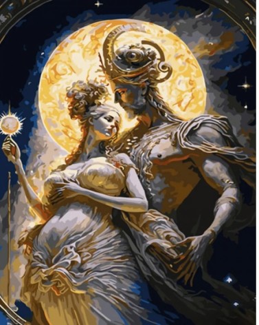 Набір для розпису по номерах Місячне кохання Strateg розміром 40х50 см (GS1387)