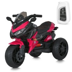 Мотоцикл M 4274ELR-8 (1шт) р/к, 2 мотори 35W, 1 акум.12V9AH, MP3, TF, USB, EVA, муз., світло, шкір.сид., рожевий.