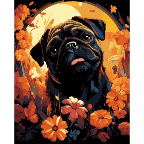 Картина по номерах на чорному фоні 