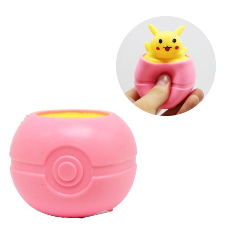 Іграшка-антистрес "Покемон у покеболі", рожевий