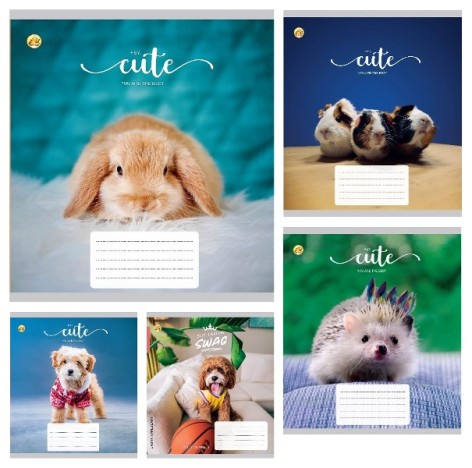 Зошит 12 л. клітинка Тверда ТЕ21101 Улюбленці, 25 шт. в уп.