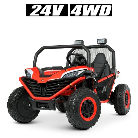 Машина Джип на акумуляторі M 4969EBLR-3(24V) (1шт) 2,4G, 4*80W, 1*24V7AH, EVA, USB, муз,шкіра, світло, червоний