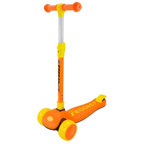 Дитячий самокат MIC "SC2420" жовтий триколісний з регулюванням висоти та підсвічуванням коліс