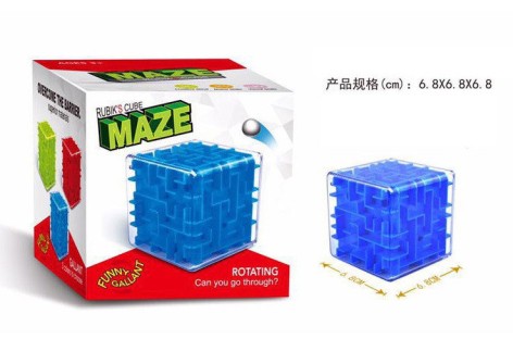 Головоломка 3D-лабіринт куб, у коробці 6,8*6,8*6,8 см