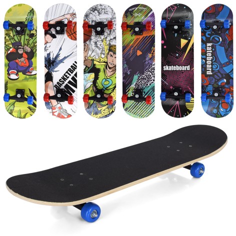 Скейт (наждак) 70-20,пласт.підвіска, кол.ПВХ, 7 шаров, 6 видов, 608Z, разбор., в кул. /6/