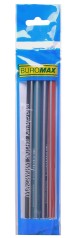 Олівець графітовий НВ, трикутний, асорті, з резинкою, 4 шт. у блист. //