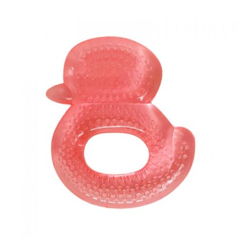 Прорезыватель с водой "Уточка", красный
