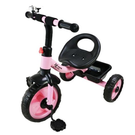 Триколісний велосипед з кошиком (рожевий)