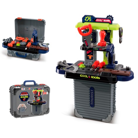 Ігровий набір Стіл з інструментами 35,5x18x47 см молоток пила гайковий ключ викрутки в чемодані картонна обгортка 23,5x19,5x9 см