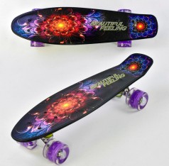 Скейт Best Board, доска=55 см, колеса PU, светящиеся, d=6 см