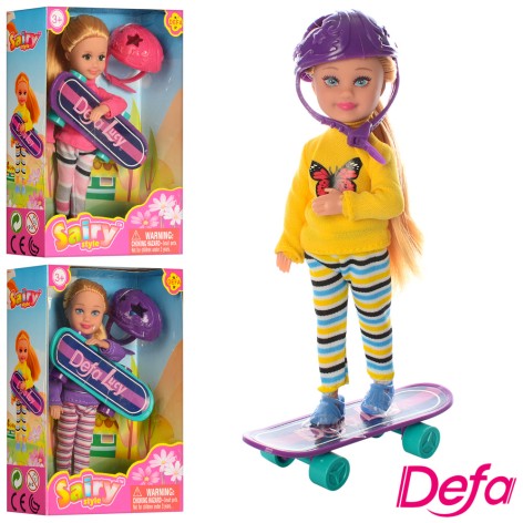 Кукла DEFA 13,5см, скейт, шлем, 3 вида, в кор-ке, 11-15-4,5см 