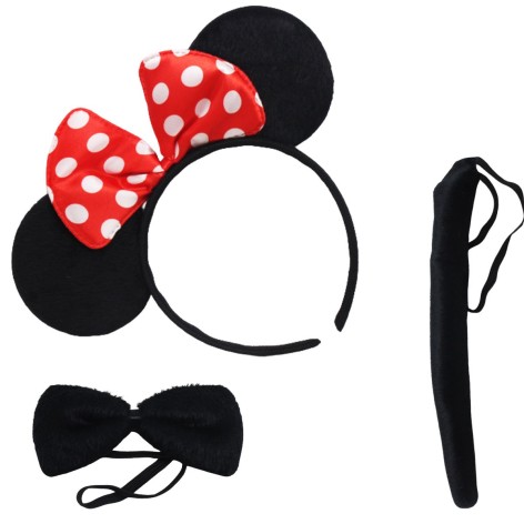 Набор карнавальный "Мини Маус" (обруч с ушками + галстук-бабочка + хвостик)