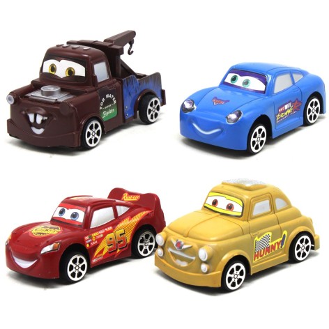 Набор машин Тачки 4 штуки, инерция, в пакете