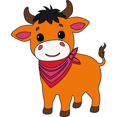 Дитяча розмальовка. Розпис по полотну "Бичок" (25х30 см)