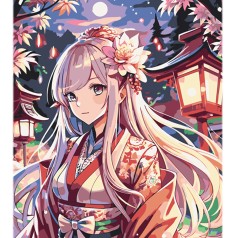 Набір для розпису по номерах Магія краси аніме Strateg розміром 30х40 см (LY18)