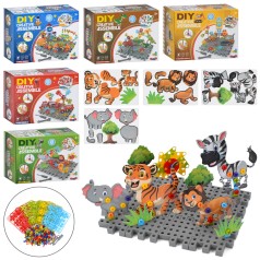 Мозаїка на шурупах, інструменти, картки фігури-пазли, 378дет, 5 видів, в кор-ці, 26-19,5-10см /18/