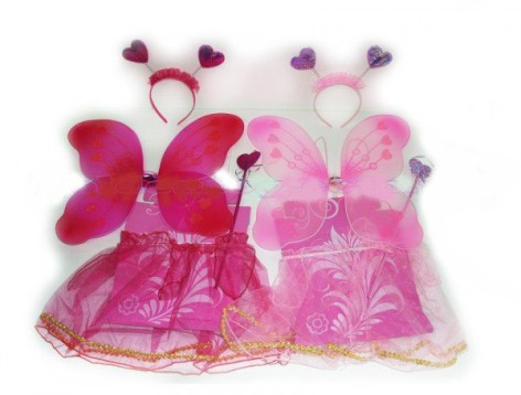 Набор бабочки: палочка, юбка, крылья с камнем 33х41 см, обруч (цвет микс)
