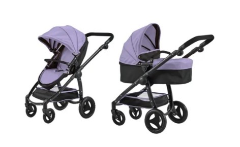 Коляска для ляльки 2в1 CARRELLO ULTRA 9696  PURPLE з сумкою метал.кор.51*14,5*44,5 /1/