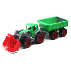 Трактор с ковшом и прицепом ТехноК (зеленый)