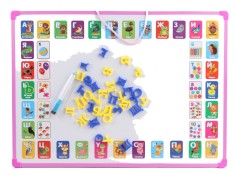 Доска двусторонняя украинско-русский алфавит на магнитах, мелки, маркер, стиралка, 58*46 см