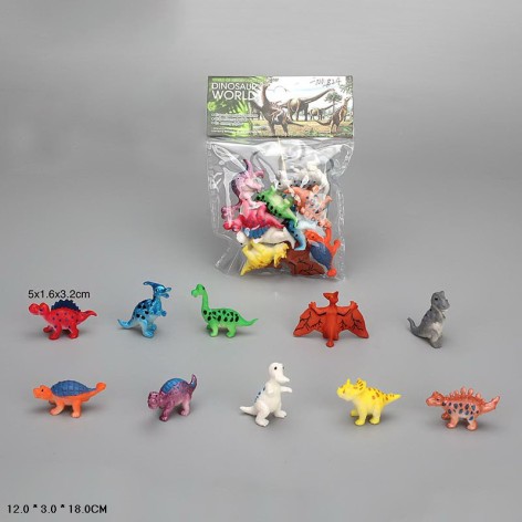 Тварини мультяшні динозаврики, 10 шт. п/е 12*3*18см 