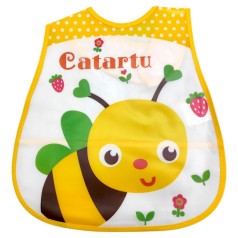 Нагрудник/слюнявчик клейончатий; 28 см (бджілка)