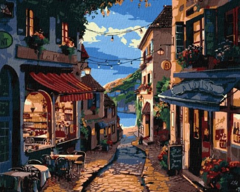 Набір для розпису по номерах Ideyka Французька вуличка 40х50 см КНО3655