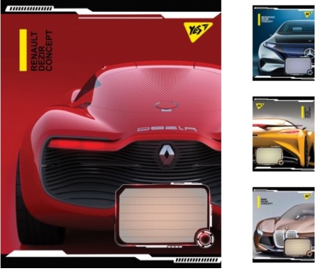 Зошит А5/96 лін. YES Dezir concept, зошит для записів 5 шт. в уп. //