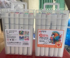 Набір акрил. скетчмаркерів двостор. Aodemei трикутний. корп. м'який+твердий, 18шт., plastic box