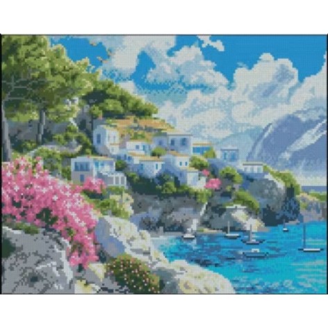 Алмазная мозаика (картина) "Берег Греции" 40х50 см