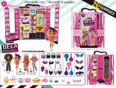 Игровой набор кукла LO. Bella Dolls (шкаф для одежды кукол, кукла 17,5 см сюрпризы: одежда, украшения, аксессуары, в кор.) 25*7,5*30,5см