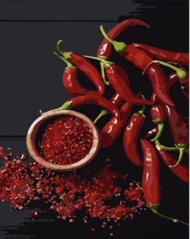 Набір для розпису по номерах Гострий перець Strateg розміром 40х50 см (DY394)